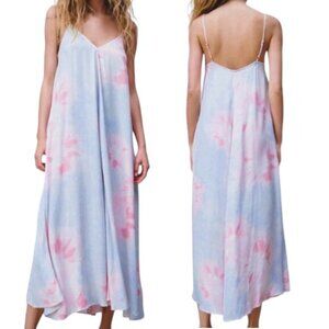 Zara Maxi Dress Blue Pink Floral Medium